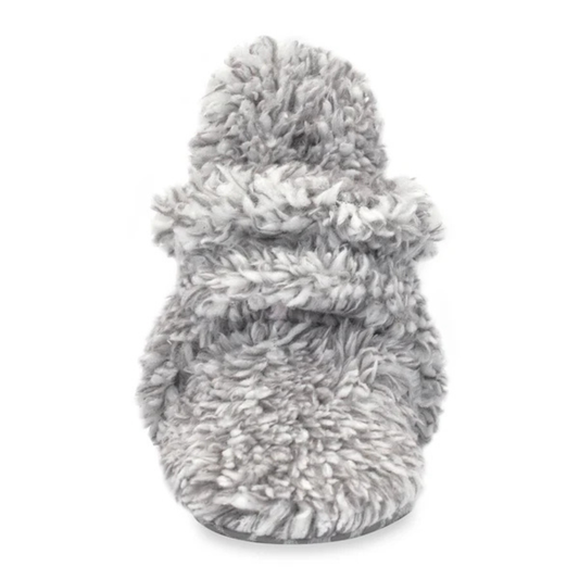 Zutano Heather Gray Furry Gripper Baby Booties