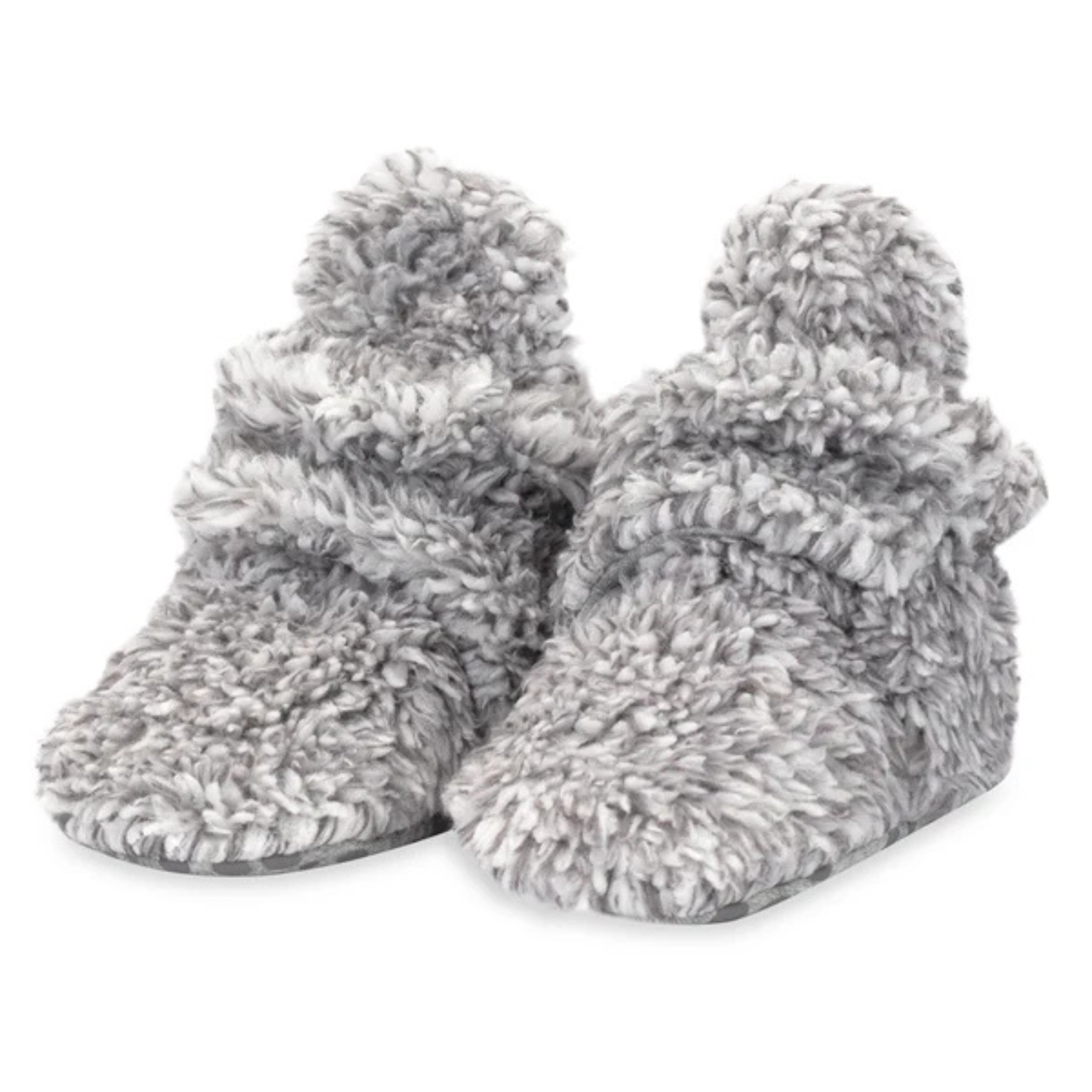 Zutano Heather Gray Furry Gripper Baby Booties