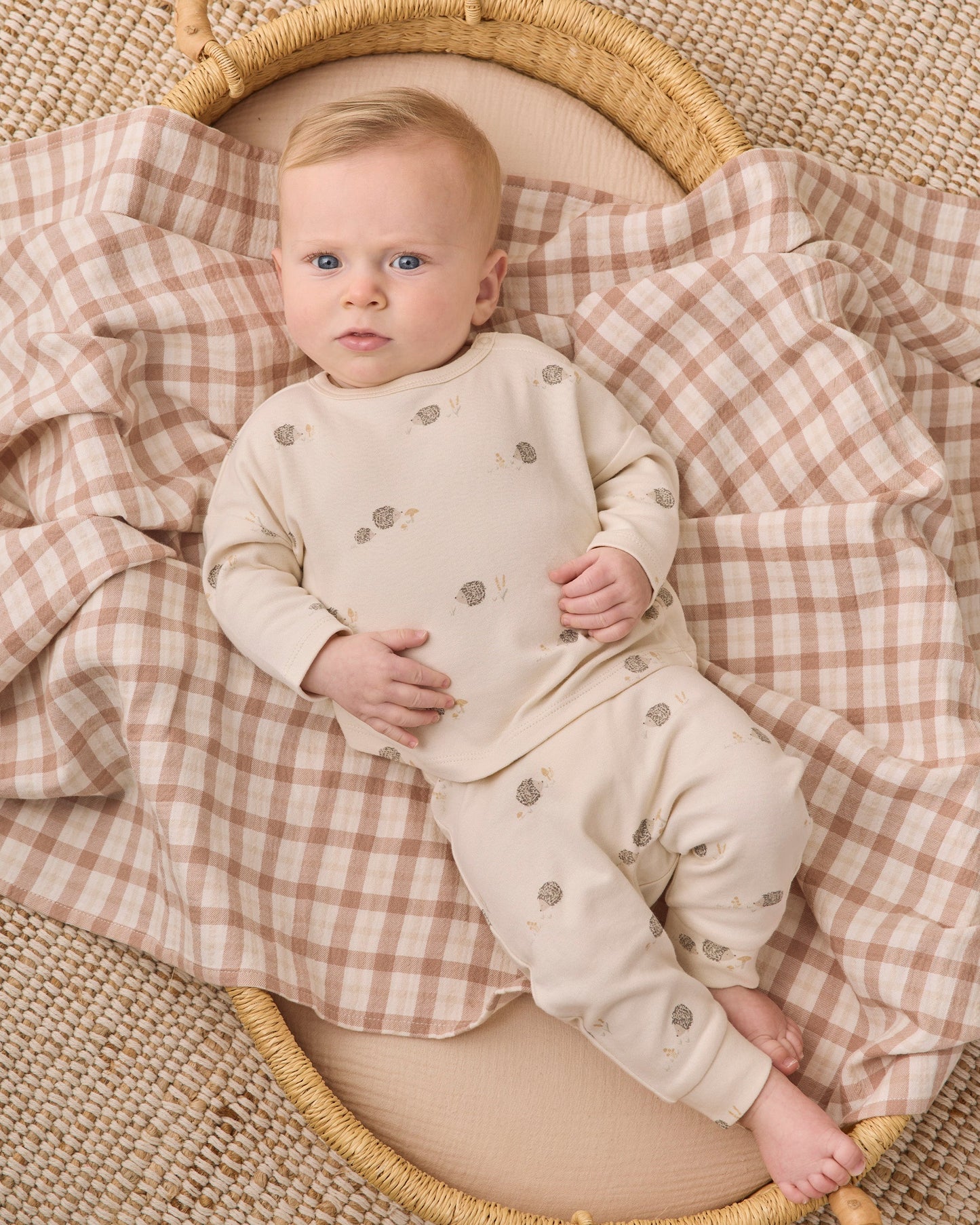 Baby wearing the Hedgehog Pant by Quincy Mae