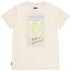 Beige t-shirt with smiley face design and text that says Have a Good Day