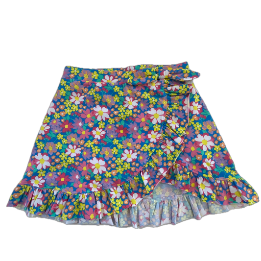 Bright Floral Side Tie Skirt