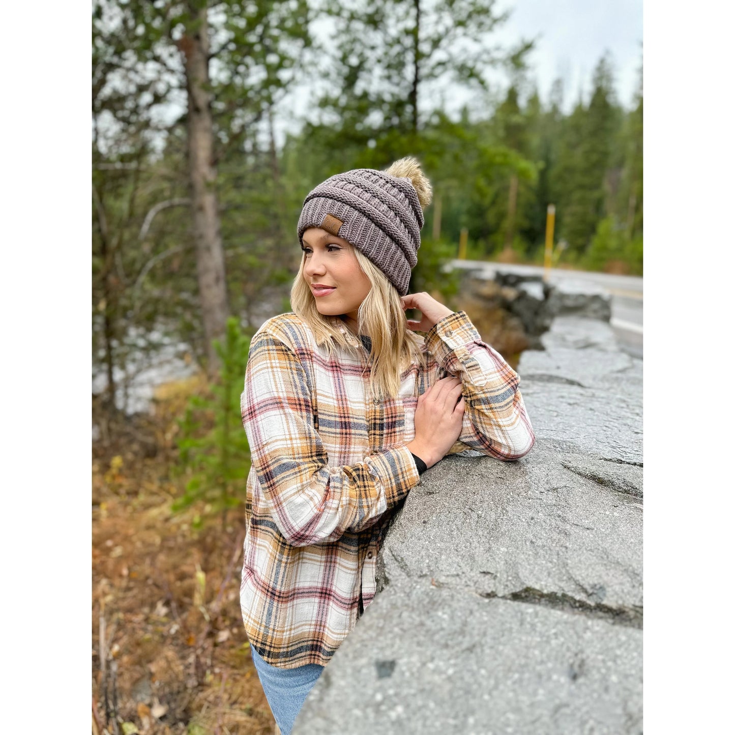 Confetti Knit Fur Pom Beanie