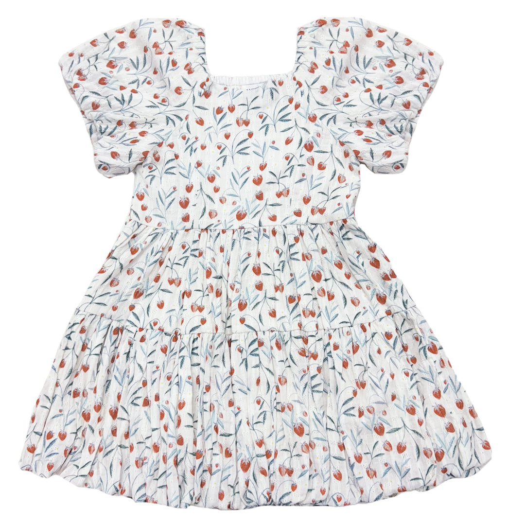 White dress with strawberries