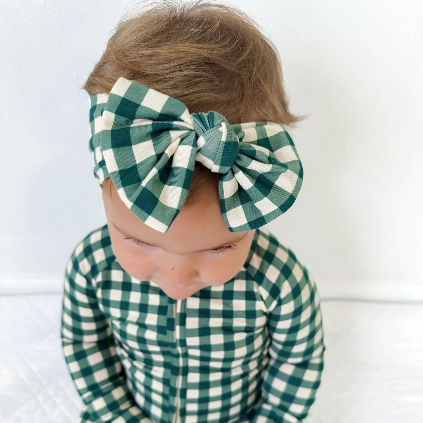 Evergreen Gingham Bow