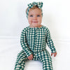 Evergreen Gingham Zip Romper