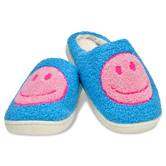 Pink and Blue Happy Slippers