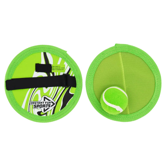 green circular velcro catchers with ball