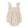 Beige floral baby bubble with ruffled straps