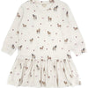 White dress with horse pattern on a white background
