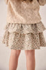 Cream Floral Tier Skirt