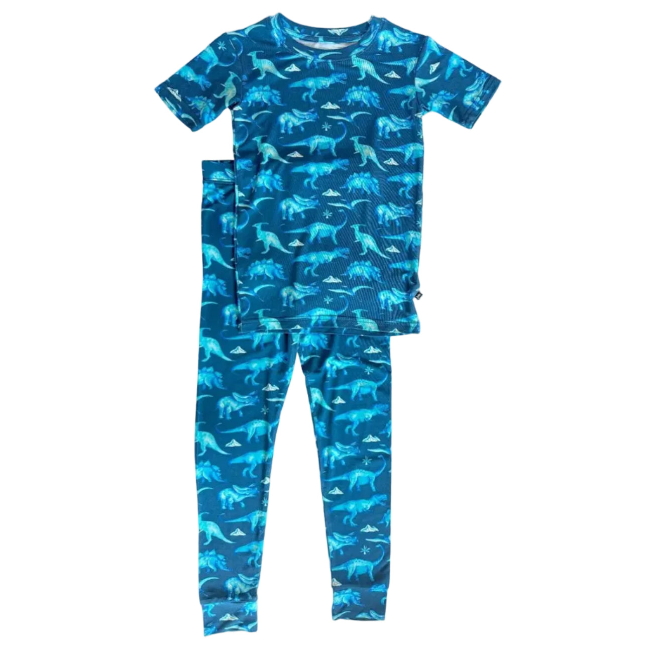 Children's blue pajama set with dinosaur pattern 