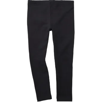 Jet black fitted ankle-length leggings by Tea, cotton-spandex blend
