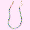 Green and blue beaded necklace with magnetic clasp