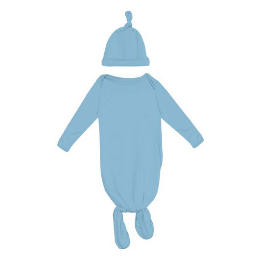 Seaside Blue Knotted Gown & Hat