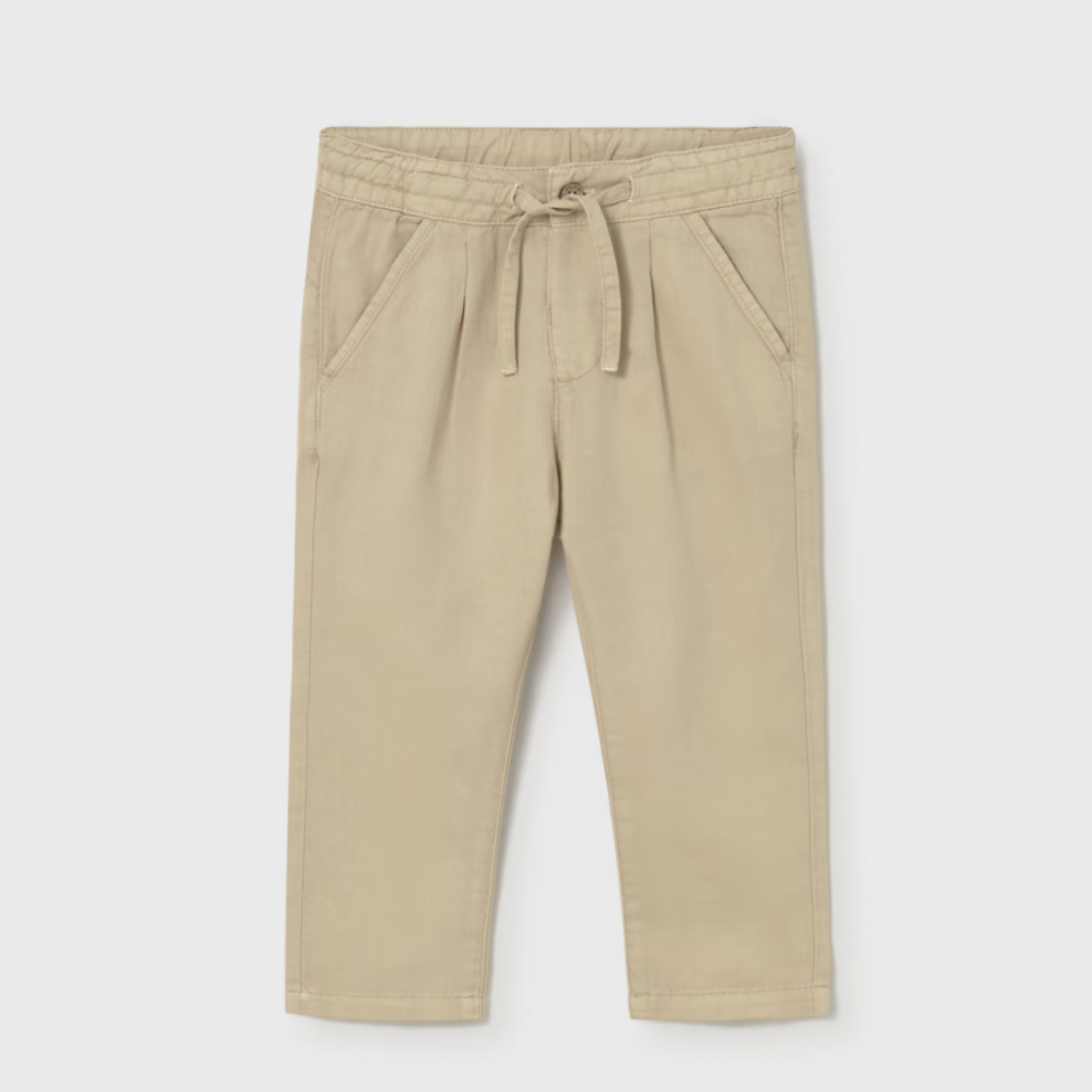 Beige pants with a drawstring 