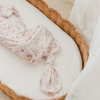 Floral print baby gown with knotted bottom