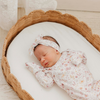 Floral print baby gown with knotted bottom