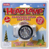Schylling headlamp packaging with LED features and adjustable strap on a blue and yellow background.