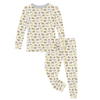 Children's pajama set with animal pattern on a white background