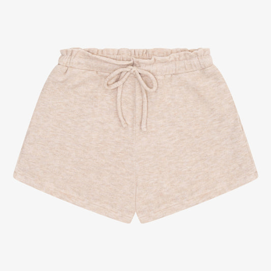 Beige shorts with a drawstring