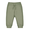Army green sweatpants with drawstring waist for baby boys