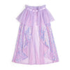 a child's lavender costume cape with irredescent purple sequins and gathered neckline. 