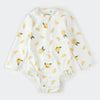 White long sleeve rashguard with lemon print