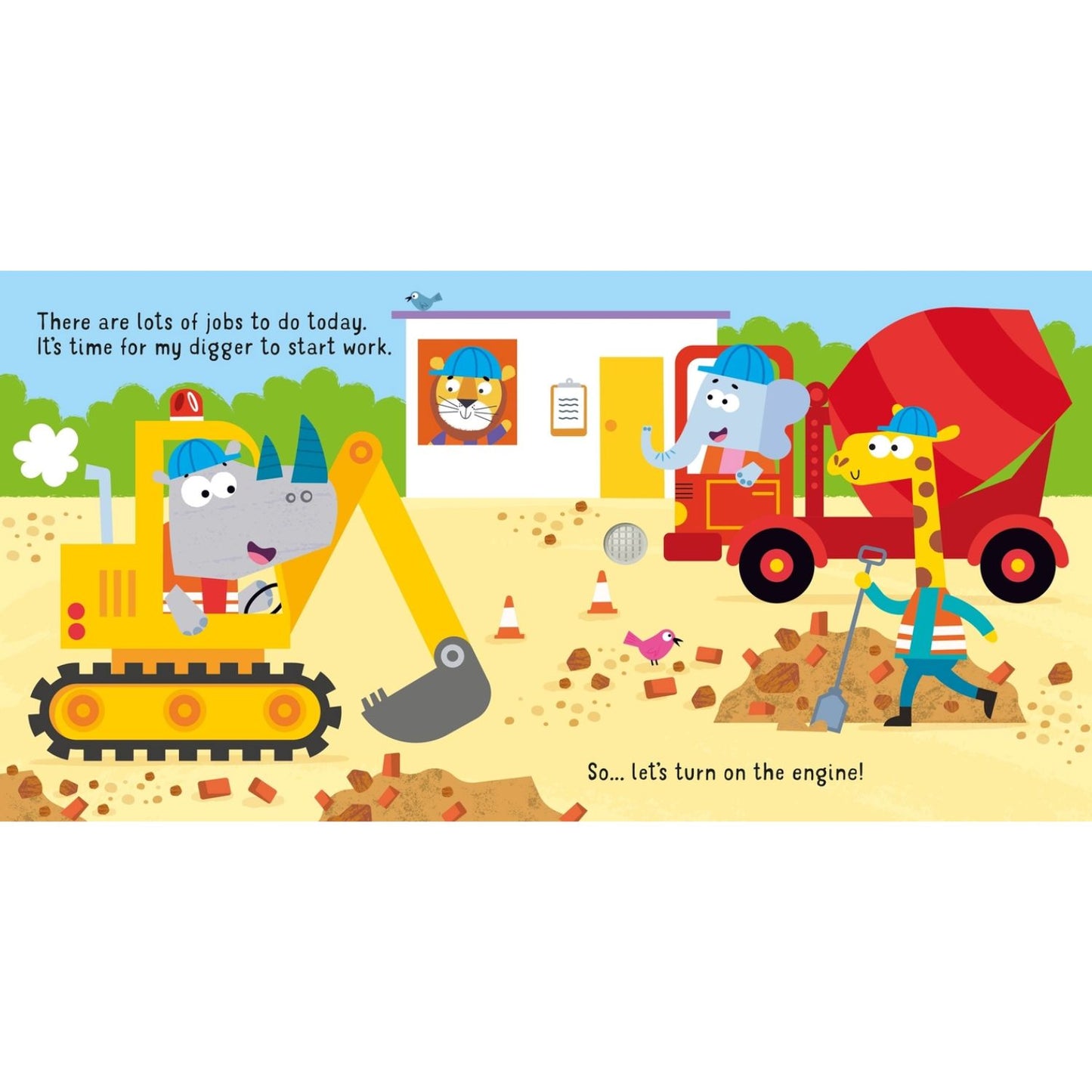 Interactive digger sound book for little builders