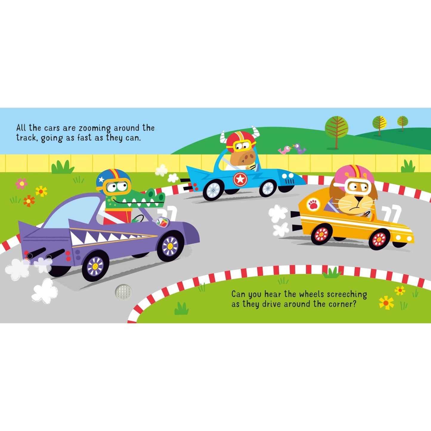 Interactive race car sound book for toddlers