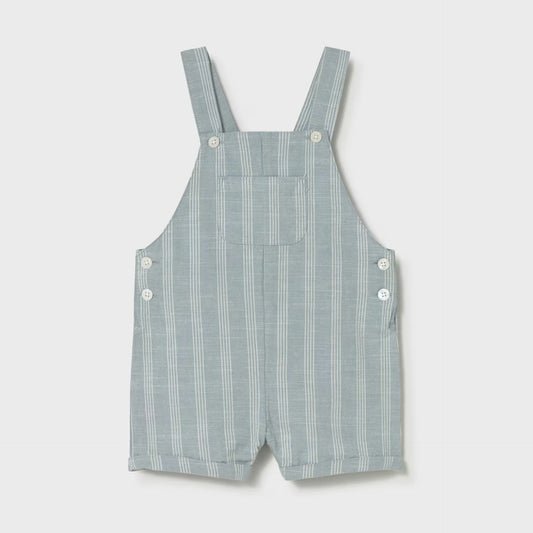 light blue with white stripes baby overalls