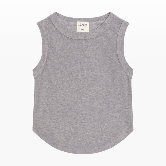 Light grey exposed seams tank top