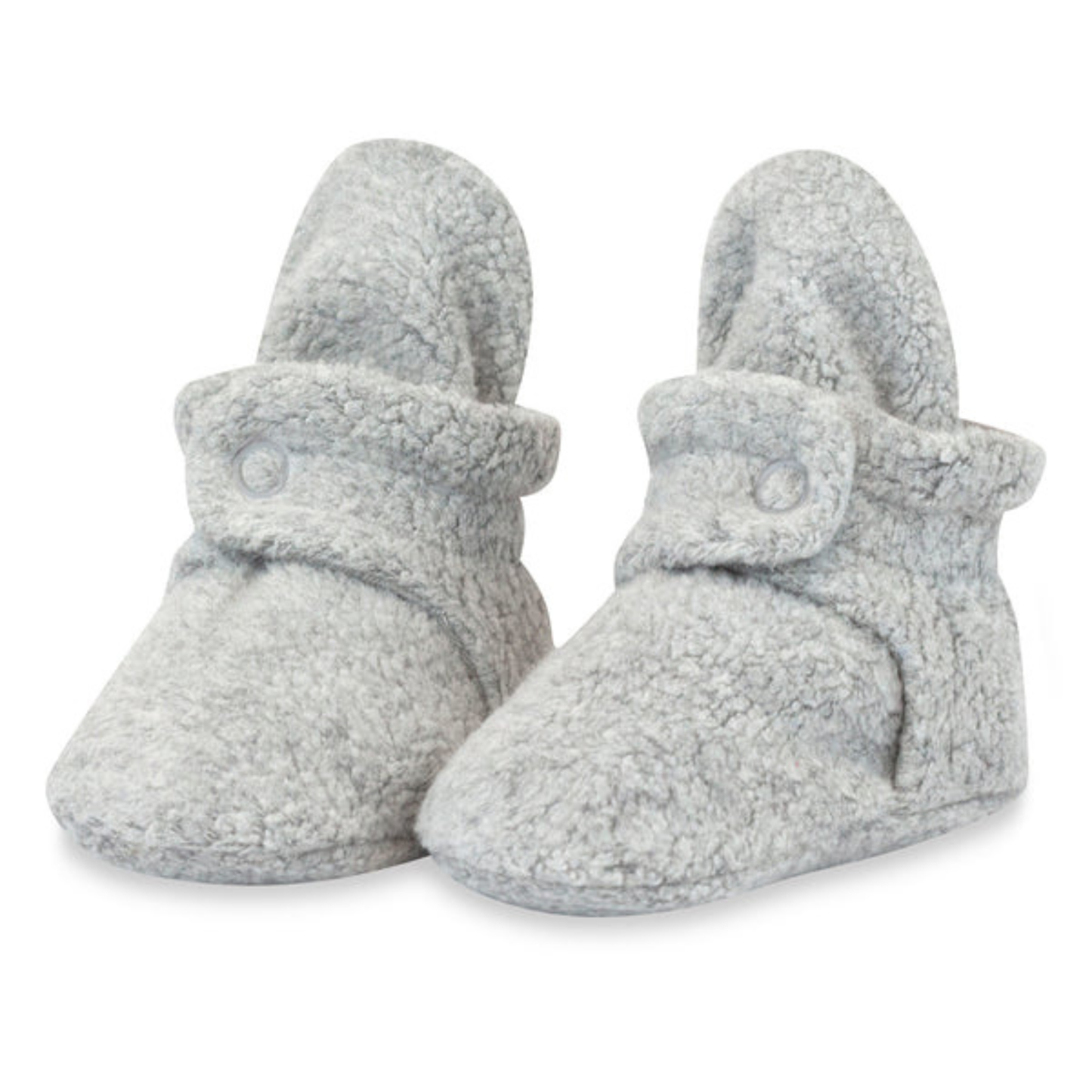 Zutano Light Grey Fleece Baby Booties with Snaps