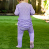 Lila Ruffled Zip Footie