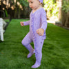 Lila Ruffled Zip Footie