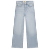 Light blue jeans on a white background