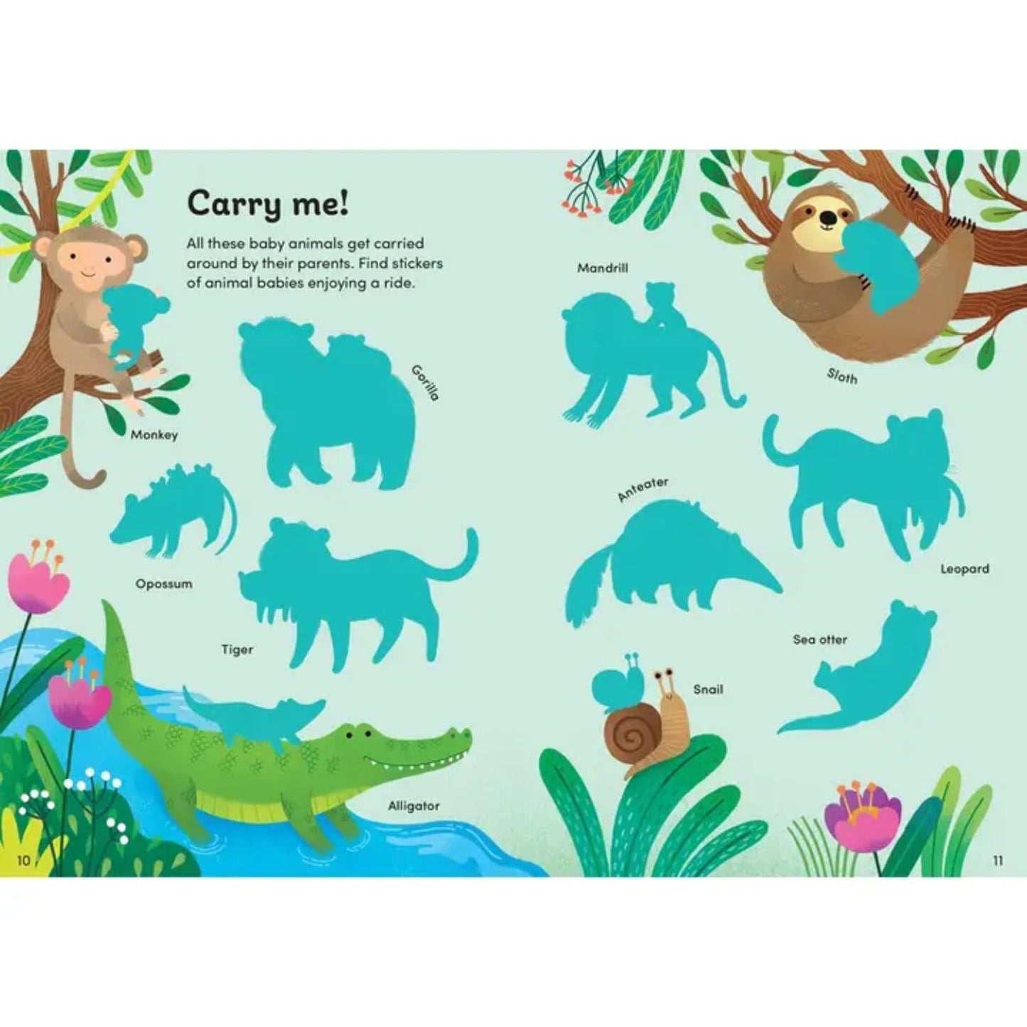 Baby animal sticker book with 150+ stickers