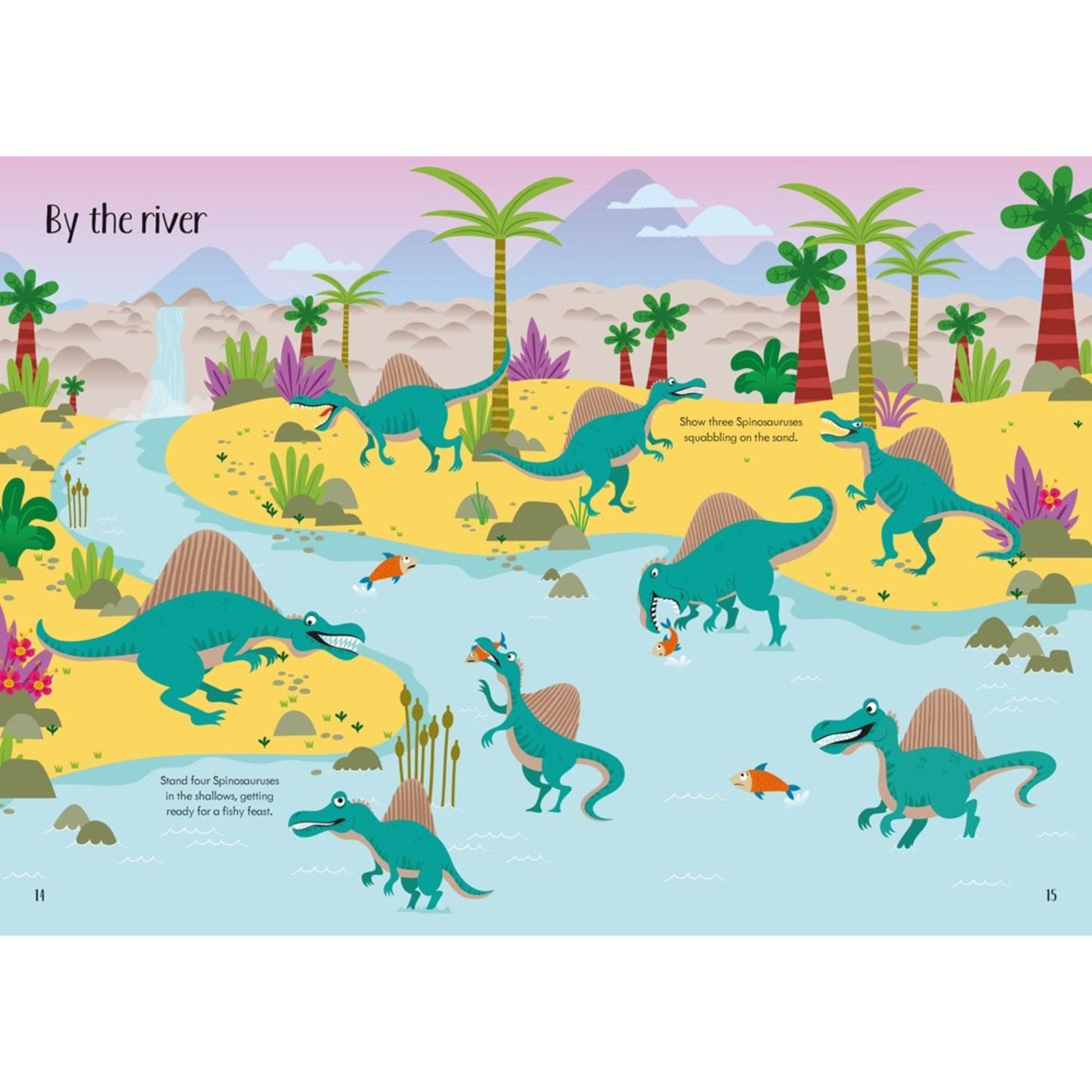 Prehistoric dinosaur sticker book with creative scenes