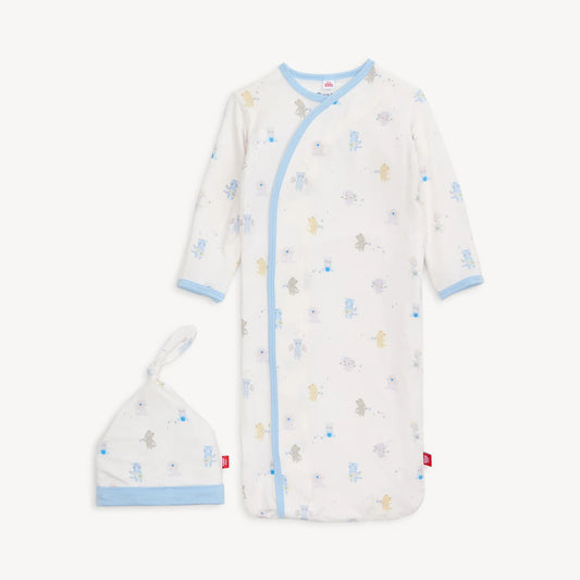 Blue Baby Beats Gown & Hat Set