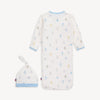 Blue Baby Beats Gown & Hat Set