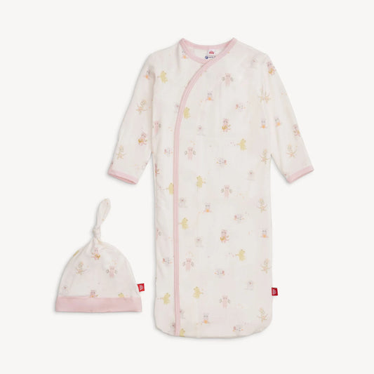 Pink Baby Beats Gown & Hat Set