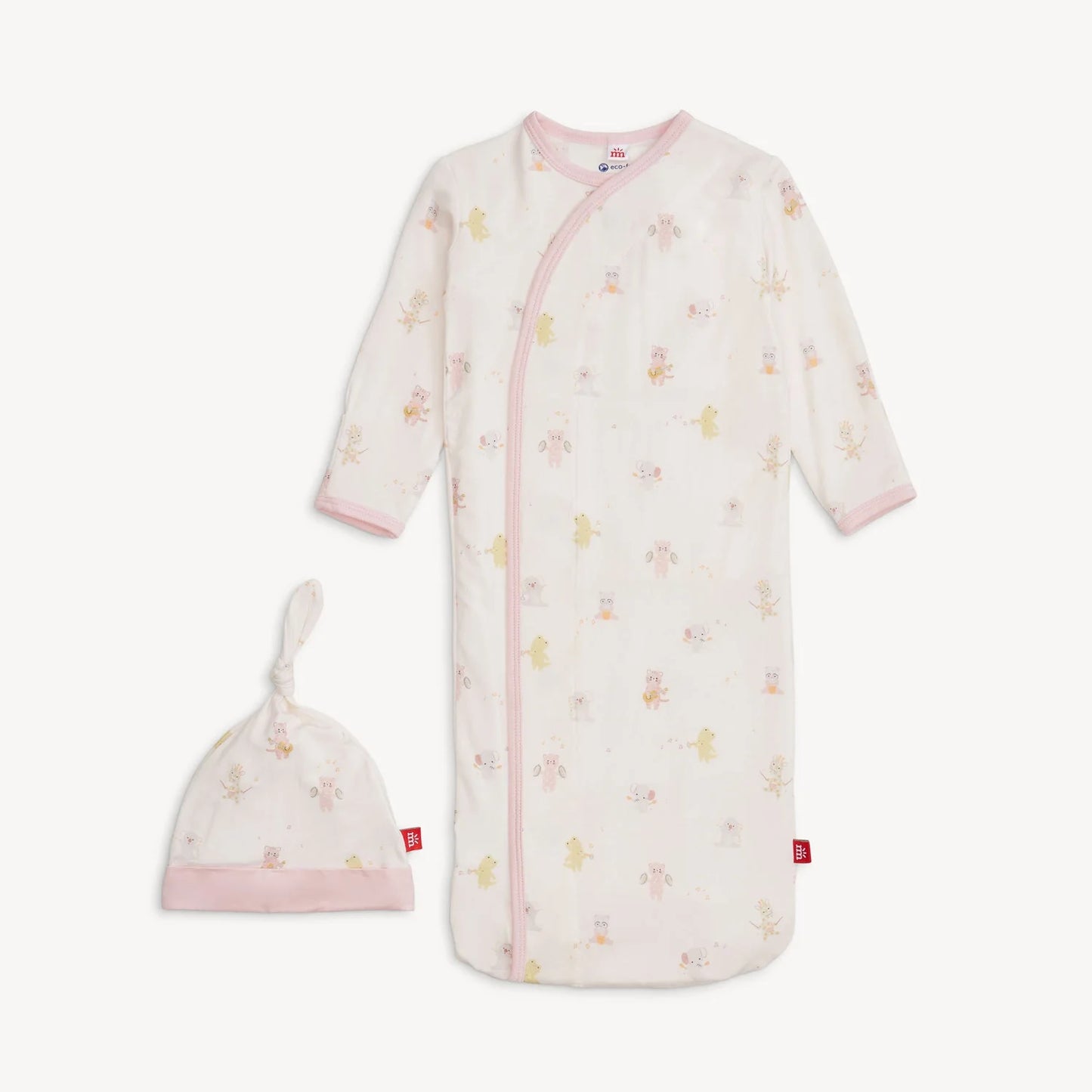 Pink Baby Beats Gown & Hat Set