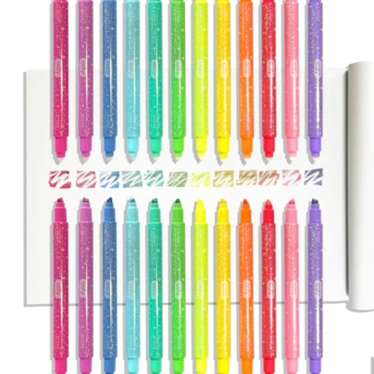 Glitter erasable markers for creative perfection