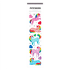 Glittery unicorn stickers with rainbow manes and hearts