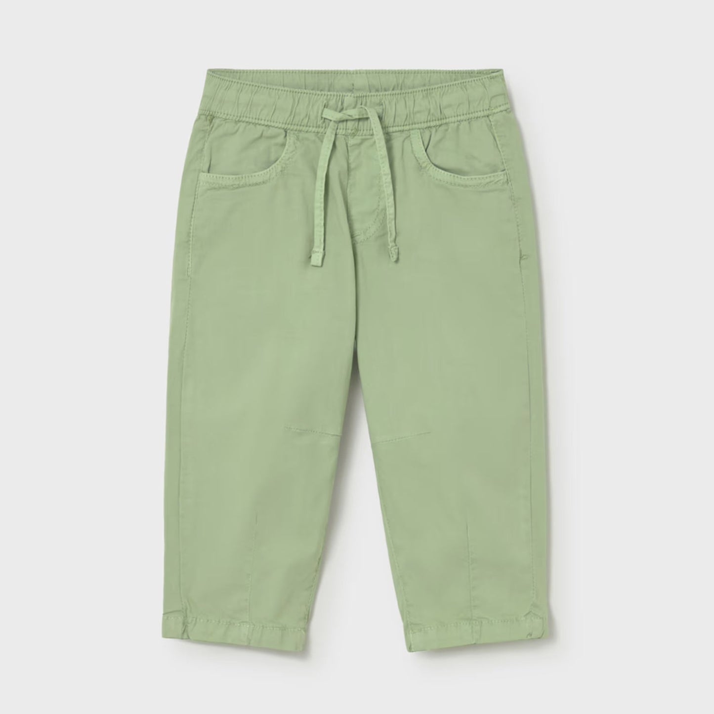 Green drawstring pants with front pockets