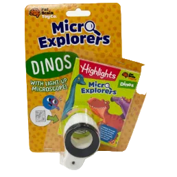 Packaging of Micro Explorers Dinos with light-up microscope toy