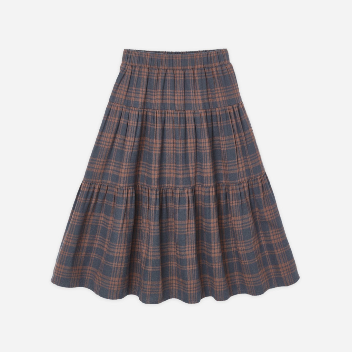 Midnight Plaid Tiered Skirt
