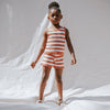 Coral Stripe Crochet Tank