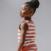 Coral Stripe Crochet Tank
