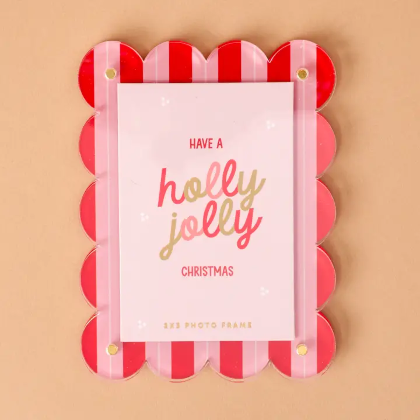 Peppermint Stripes Acrylic Photo Frame Magnet For Memories