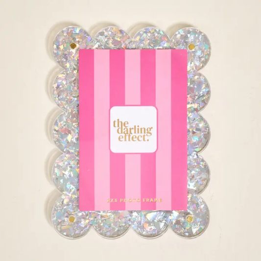 Silver Glitter Acrylic Photo Frame Magnet For Memories
